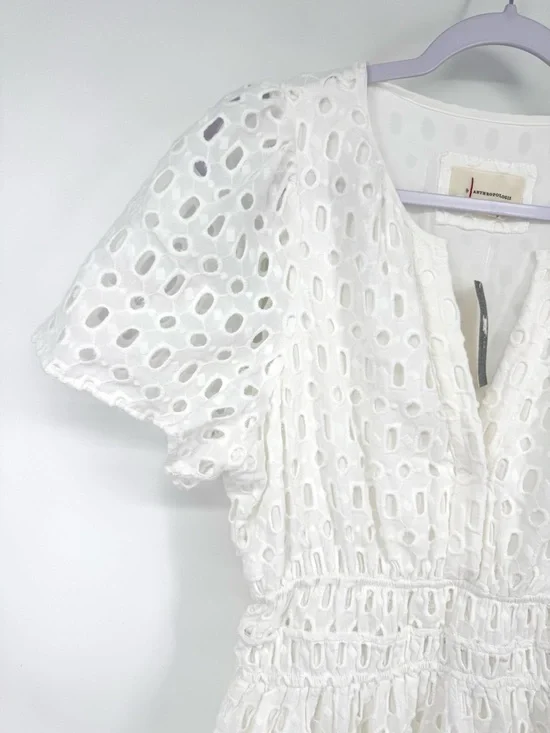 NWT Anthropologie Somerset Eyelet Maxi Dress in White Size Petite Large